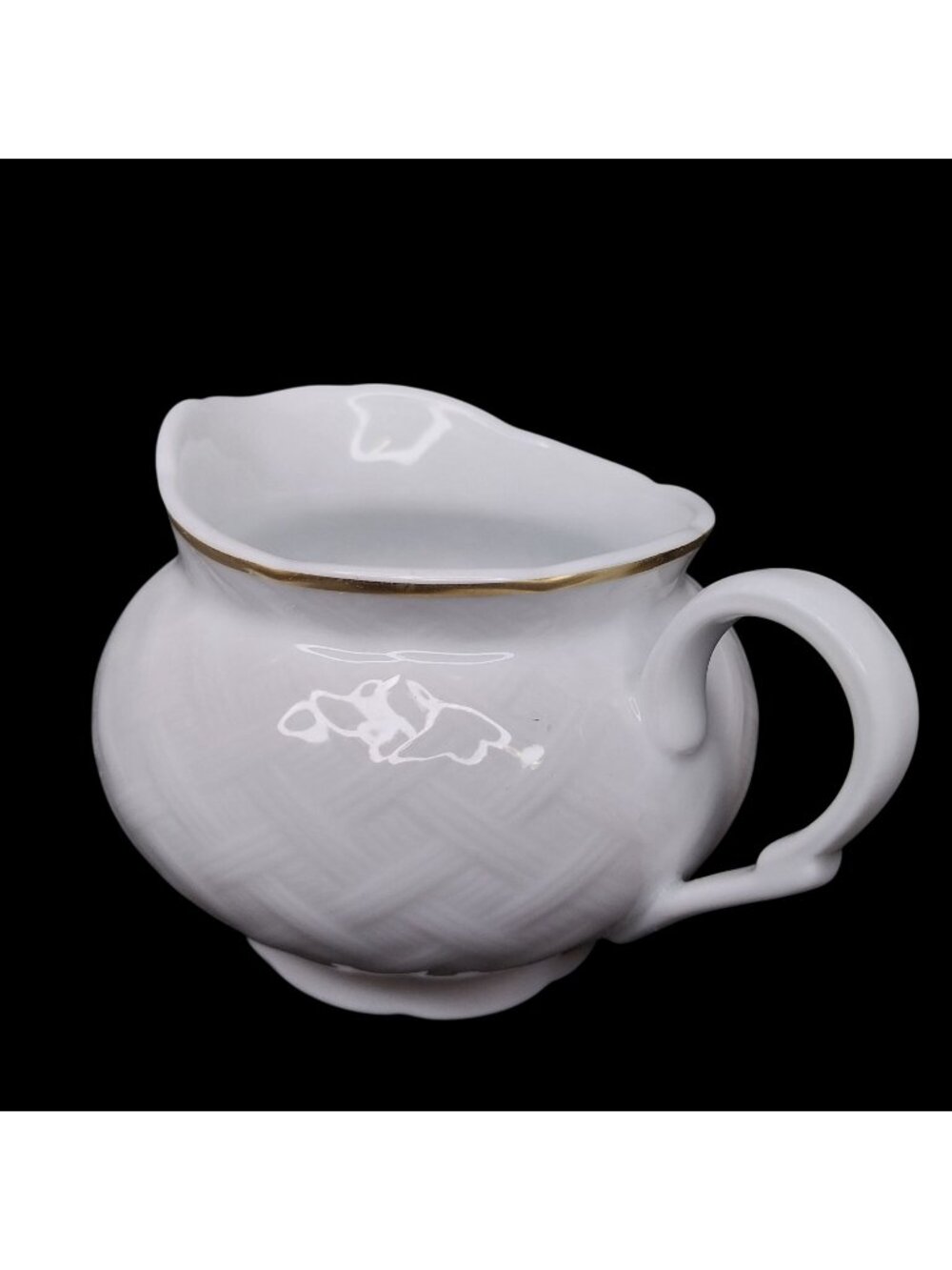Bernardaud Limoges France Porcelain Creamer Pitcher With Gold Trim